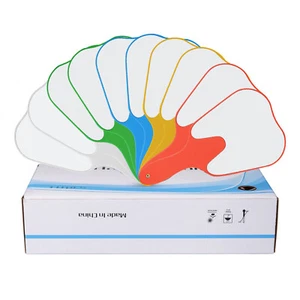 10 PZ Specchietti dentali a forma di molare con manico in plastica per pazienti - colori assortiti - Foto 1 di 20