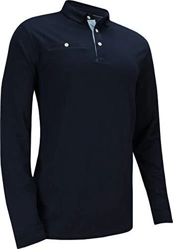 Nike Mens Dri Fit Player Long Sleeve Golf Polo Navy CK5907 451  - Image 1 of 1