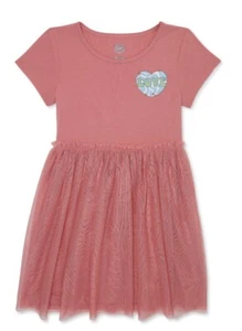 Wonder Nation Girl’s Love Valentine’s Day Coral Tutu Dress Size Small (6-6x) NEW - Picture 1 of 2