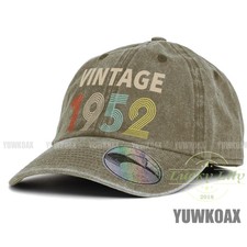 Vintage 1952 Unisex Baseball Cap Birthday Gift Washed Denim Hat Dad Hats for Men