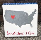 "Land That I Love" USA Plaque, Magnetic With Heart Magnet (Continental USA)