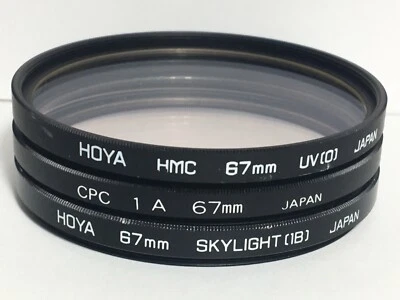 3 67mm Filters Hoya UV(0) CPC 1A Hoya Skylight 1(B) - Image 1 of 4
