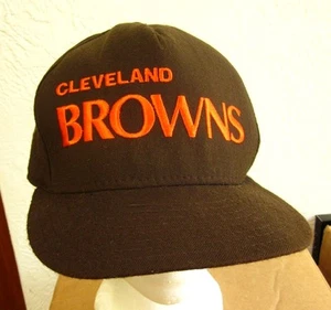 CLEVELAND BROWNS football hat NFL snapback AJD brown cap American Workers 1980s - Picture 1 of 2