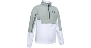 Under Armour Giacca a vento ragazzo in tessuto mezza zip, bianco/grigio, NUOVO - Foto 1 di 1