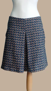 By Malene Birger Wool Tweed Mini Skirt 40 M A-Line Blue Brown Designer Scandinav - Picture 1 of 11