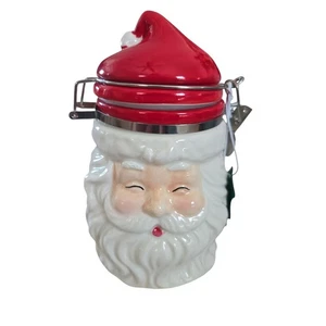 Weihnachtsmann Glas Metall Riegel Keramik Behälter Weihnachten Urlaub Küche Deko - Bild 1 von 4