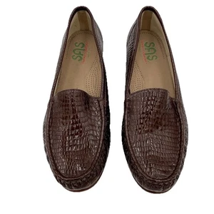 Mocasín plano SAS Tripad Comfort Simplify marrón cocodrilo en relieve mujer 12 W - Imagen 1 de 12