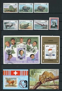 Nicaragua partij gestempelde zegels; 359 stuks en 15 blokken - Picture 1 of 16