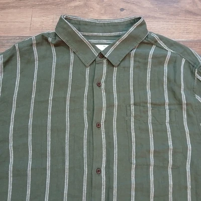 Katin Shirt Mens 2XL XXL Green Stripe Allan Shirt Surfer Beach Button Casual - Image 1 of 4
