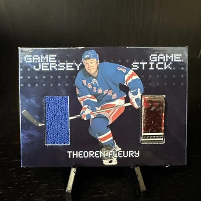 1999-00 ITG BAP Millennium Signature - Theoren Fleury Game Stick & Jersey/40 Foto 1 de 4