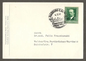 Germany 1940 postcard with stamp, cancel & picture Emil Von Behring [600 - Picture 1 of 2