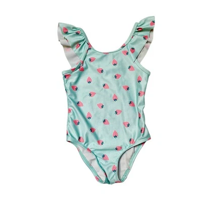 Cat & Jack Strawberry Ruffle Swim Suit Size 4T - Image 1 of 4
