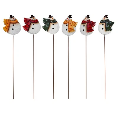 16"H Snowman Christmas Decorations Outdoor Yard Signs, 6Pcs Rustic Metal Snow... - Image 1 of 4