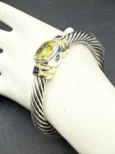 ❤️ $1275 DAVID YURMAN 14K GOLD, SS PERIDOT Amethyst ARMBAND (3050) - Bild 1 von 12