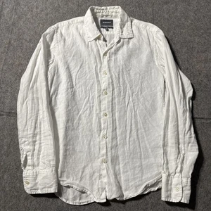Camisa de lino Bonobos para hombre mediana blanca manga larga abotonada calce ajustado informal - Imagen 1 de 6
