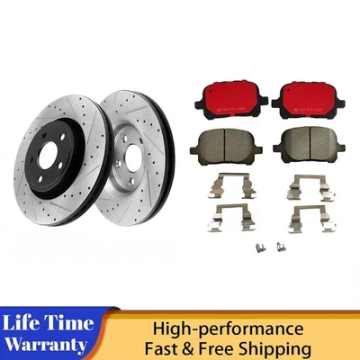 For Toyota Avalon Solara Brakes Pads Kit Front Drilled Brake Rotors Ceramic Pads - Image 1 of 4