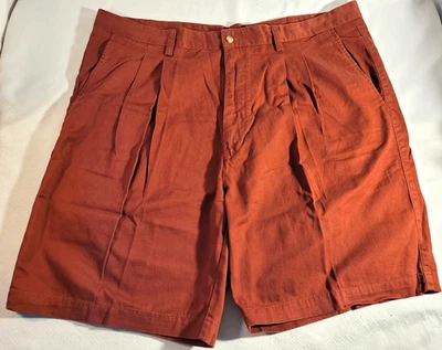 NWT Men's St. John's Bay Double Pleat Front Shorts Size 44 Burgundy - Image 1 of 4