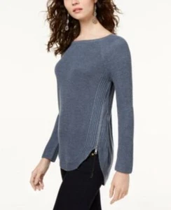 MSRP $90 Inc Petite Waffle-Knit Side-Zip Tunic Sweater Size PM - Picture 1 of 1