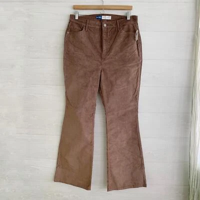NWT Old Navy - Brown corduroy Higher High Rise flare pants, sz 14  - Image 1 of 4