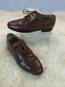 Adolfo * Oxford Cap Toe Brown Shoes Sz 8.5 US 8 GB 42 EUR NICE - Picture 1 of 8