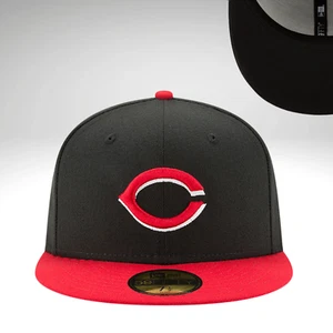 Cincinnati Reds CIN MLB Authentic New Era 59FIFTY Fitted Cap - Black/Red - Picture 1 of 2