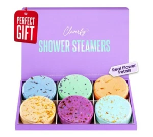 Cleverfy Duschdampfer Aromatherapieöle (6er Box) Selbstpflege Bomben Lila Set - Bild 1 von 8