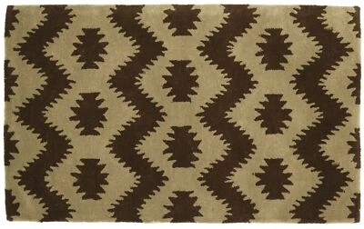 Handgefertigter Wollteppich 160x230 Braun Durchgemustert Handarbeit Handtuft 160 - Bild 1 von 4