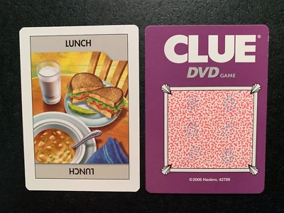 Clue DVD  LUNCH  Time Card  Game Replacement Piece 2006 Hasbro - Image 1 of 3