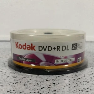 25 KODAK 8X Blank DVD+R DL Dual Double Layer 8.5GB New Sealed - Picture 1 of 6
