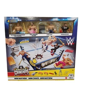 WWE Knuckle Crunchers Mini Mayhem Ring Bundle Playset Mattel NIB - Picture 1 of 12