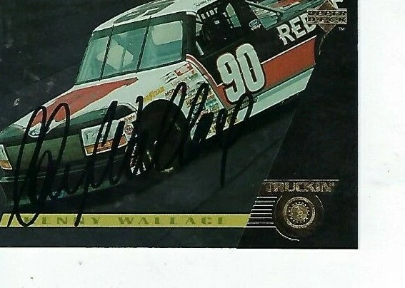 KENNY WALLACE HAND SIGNED 1996 UPPERDECK RACE FOR THE CUP #142 - NASCAR - Image 1 of 1