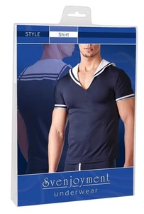 1608704 730 Mikrofaser Hemd T-Shirt Elastisch Figur betont Matrosenlook in XL - Bild 1 von 6