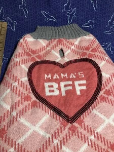 Vibrant Life “Mama’s BFF”Plaid Dog Puppy Sweater M Medium Beagle Standard Poodle - Picture 1 of 7
