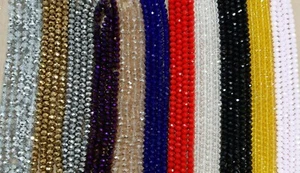 CRYSTAL GLASS BEADS FACETED RONDELLE,SIZE 8X6MM,68 BEADS 1strand - Picture 1 of 115