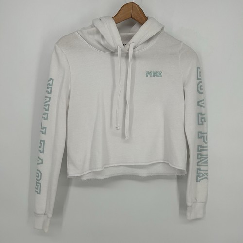 UNDERCOVER Felpa con cappuccio Victorias Secret donna extra small bianca full zip crop