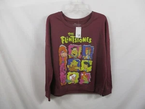 Flintstones Womens Sweatshirt Large Red Pullover Round Neck Polyester New - Picture 1 of 10