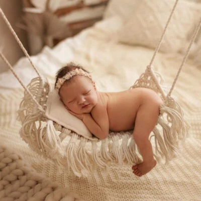 Newborn Photography Props Baby Hanging Hammock Swing Net Bed Photo Studio Shoot - Image 1 of 4