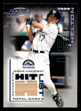 2002 DONRUSS ORIGINALS HIT LIST TOTAL BASES TODD HELTON GAME USED BAT #ED /405