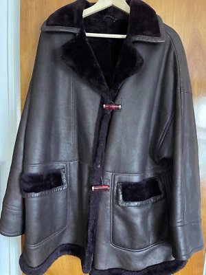 Abrigo vintage de cuero de oveja Enrico Mandelli para mujer talla L” Foto 1 de 4