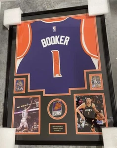 Devin Booker Signed Framed Phoenix Suns Jersey + Authenticated 🔥 - Picture 1 of 3