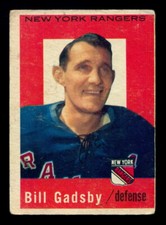 1959-60 TOPPS NHL HOCKEY #62 BILL GADSBY HOF VG-EX N Y New York Rangers card