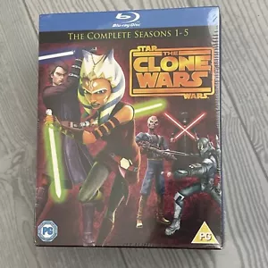 SEALED Star Wars The Clone Wars Seasons 1-5 blu ray discs box set RARE DVD - Foto 1 di 9