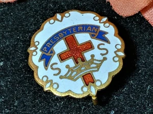 Vtg Antq WW2 Religion Insignia Pin 10k GF Guilloche Enamel Robbins Attleboro MA - Picture 1 of 9