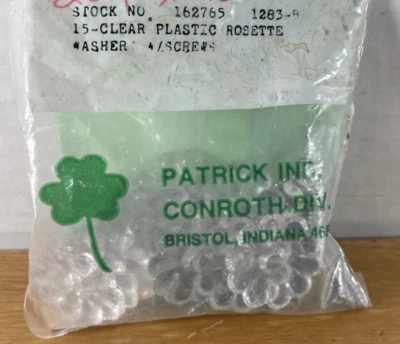 15 VINTAGE NEW OLD STOCK 1970'S PATRICK CONROTH CLEAR R.V. ROSETTES & SCREWS - Image 1 of 4