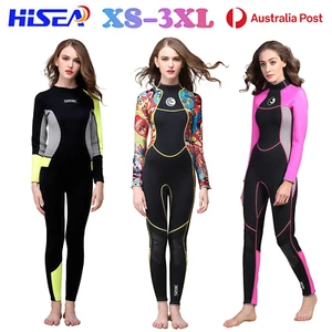 HISEA Women 3MM Wetsuit Long sleeved UV Protection Snorkeling Diving Surfing AU - Foto 1 di 16