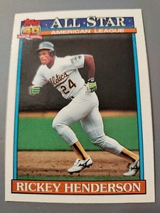 1991 Topps Rickey Henderson #391 Oakland Athletics AL All-Star