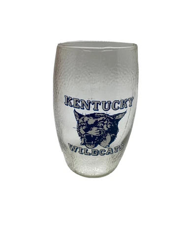 Kentucky Wildcats NCAA Football Game Themed Clear 5 Inch Tall Glasses Big U of K Cover
