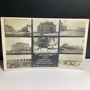 1910 RPPC REAL PHOTO POSTCARD TOWN BEFORE FIRE QUEEN CITY CHISHOLM MINN 8 PICS - Picture 1 of 9