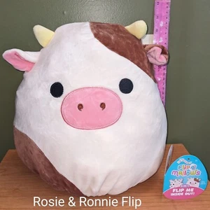 11"/12" Ronnie the Cow and Rosie the Pig Flipamallow Squishmallows Stuffed Plush - Picture 1 of 4