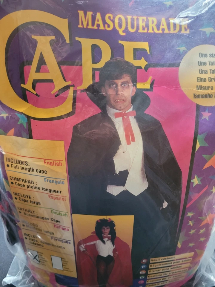 Black Full Length Cape Cloak Royal King Queen Vampire Long Halloween Costume